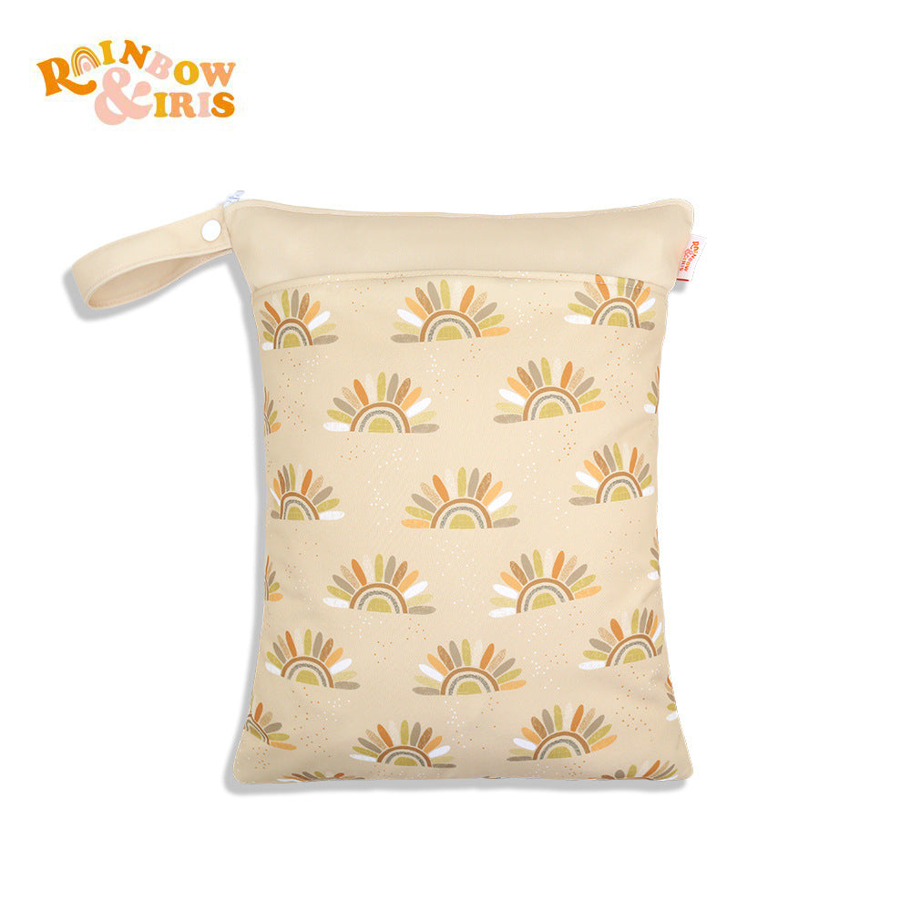 Almacenamiento de impresión al por mayor pañales para bebés seco separación húmeda de doble capa bolso impermeable